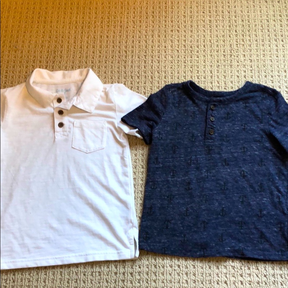 Cat & Jack polo and anchor Henley short sleeve